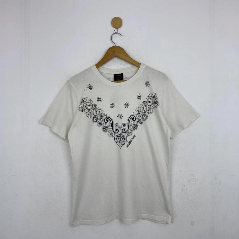 Marlboro X Number Bandana Print T Shirt White Cotton Tee Unisex